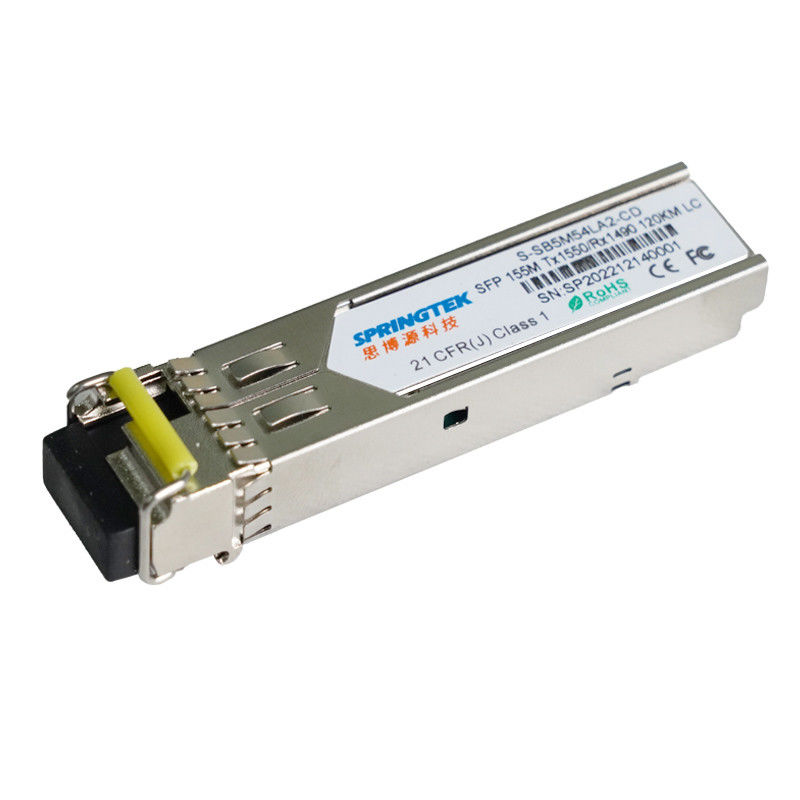 Kompatibles 155M Single Mode BiDi 120km LC Tx1550/Rx1490nm DDM SFP industrielles Faser-Optikmodul der Marken-