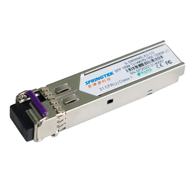 Springtek Tx1490nm Rx1550nm DFB Laser 155M Single Mode Bidi SFP 120km erstrecken ultra lang sich LC 155M SFP