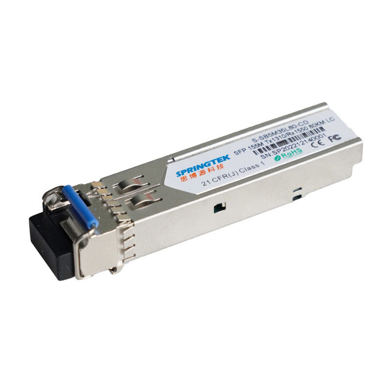 155M BIDI 80km 1310nm/1550nmn LC Verbindungsstück DDM Modul-Transceiver SFP-Simplexmodul Verdrahtungshandbuchs optisches