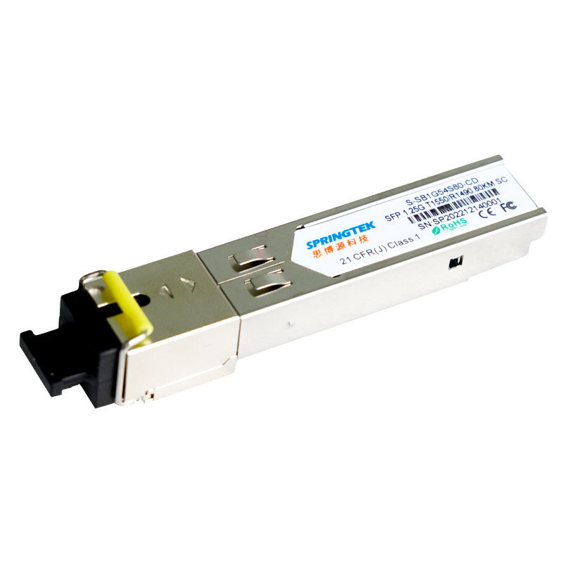 Kompatibles Transceiver-Modul T1550/R1490nm 80km Ciscos 1.25G BIDI SFP mit DDM Sc-Modul