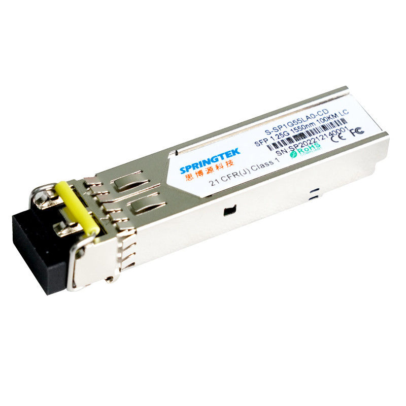 Optisches Duplexmodul-kompatible Ciscos 100km Springtek S-SP1G55LA0-CD 1.25G 1550nm LC Fasertransceivers