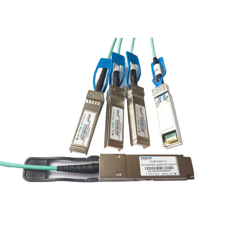 1m (3ft) S-Q81AA001-C 1M Compatible 100G QSFP28 zum Ausbruch-aktiven Lichtleiterkabel 4x25G SFP28