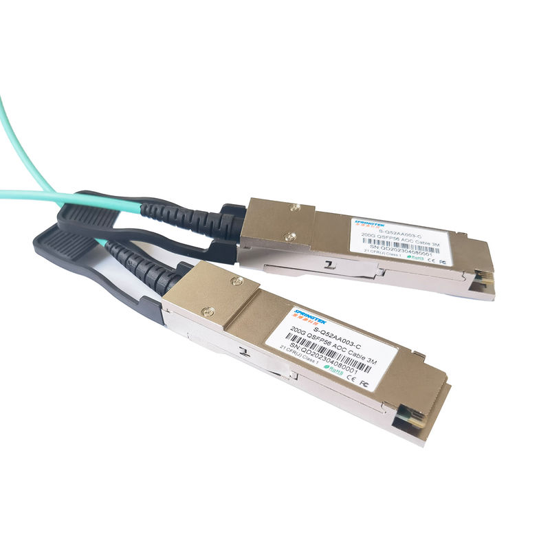 200G QSFP56 QSFP56 zum aktiven faser-Verbindungskabel-Gebrauch des Lichtleiterkabel-AOC OM3 Optikfür Data Center-Ausrüstung