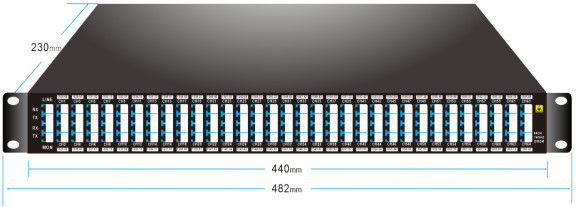 75GHz 64CH 1528.68nm-1566.42nm DWDM MUX DEMUX mit Gestell des Monitor-Hafen-LC/UPC 1U